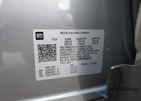 2025 Buick Envista Preferred Fwd z USA, uszkodzony, nr VIN KL47LAEP1SB066687